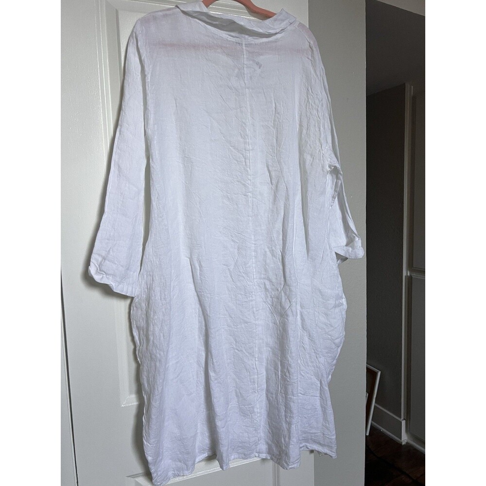 Diverse Italia White Linen Dress One Size Fits To Up XXXL - Picture 6 of 6